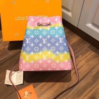 Luxury Cheap Louis Vuitton Monogram Canvas Neonoe Original Leather M45126 Pink&Blue