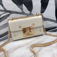 Affordable Price Gucci Signature GG Original Marmont Leather Shoulder Bag 431382 White Bee