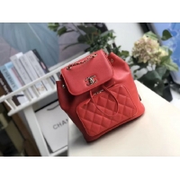 Top Quality Chanel backpack Grained Calfskin & Gold-Tone Metal A57571 red