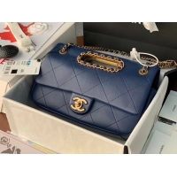 Top Quality Chanel Flap Bag Original Sheepskin Leather AS1466 Navy Blue