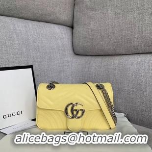 Durable Faux Gucci GG Marmont small shoulder bag 446744 yellow