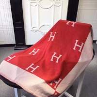 Top Quality Hermes Lambswool & Cashmere Shawl & Blanket 71155 Red