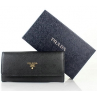 Most Popular Prada Saffiano Calf Leather Wallet 1M1132B Black