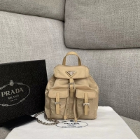 Free Shipping Discount Prada Nylon mini backpack 1BH029 apricot