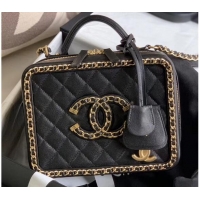 Top Design Chanel Chain CC Filigree Medium Vanity Case Bag A93343 Black 2020