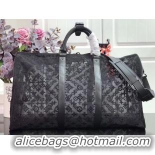 New Product Louis Vuitton Keepall Triangle Bandouliere 50 M45048 Black
