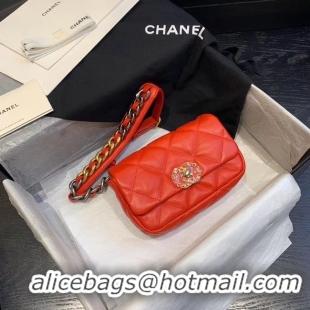 Good Product Chanel 19 Bodypack Sheepskin Leather AS1163 red