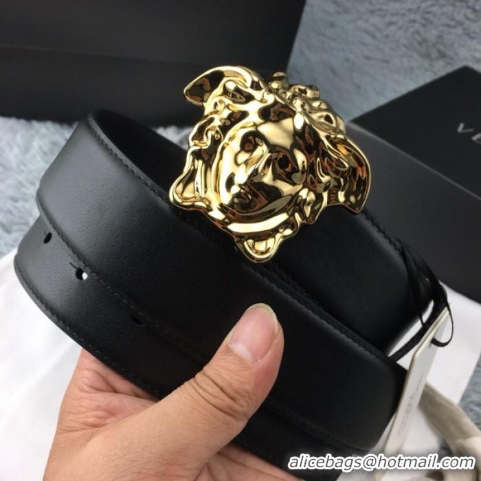 Famous Brand Versace Palazzo Belt With Medusa V1207 Black/Gold