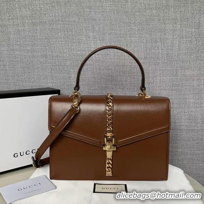 Buy Cheap Gucci Sylvie 1969 small top handle bag 602781 brown