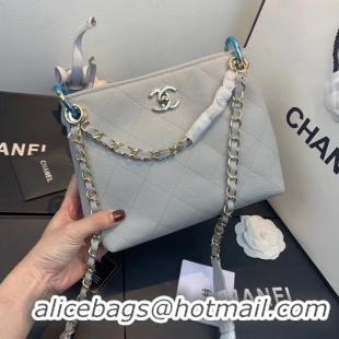Low Cost Grade Chanel Small Calfskin hobo bag AS1461 grey