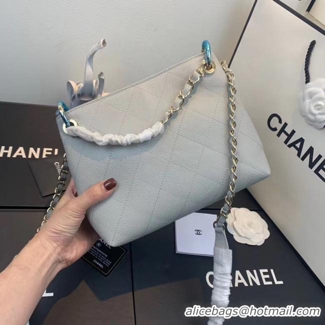 Low Cost Grade Chanel Small Calfskin hobo bag AS1461 grey