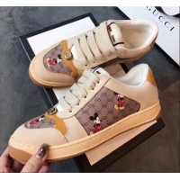 Gucci Screener GG Leather Gucci x Disney Sneakers GG1104 Yellow 2020