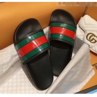 Buy New Gucci Web Rubber Slide Sandal G004 Black 2020(For Women and Men)