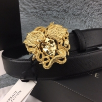 New Style Versace Medusa Snake Wings Palm Leather Belt V1204 Black/Gold