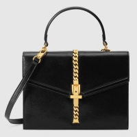 Buy Discount Gucci Sylvie 1969 small top handle bag 602781 black