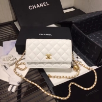 Buy Discount Chanel Original Small classic Sheepskin flap bag AS33814 white