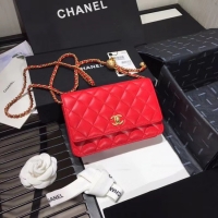 Buy Cheap Chanel Original Small classic Sheepskin flap bag AS33814 red