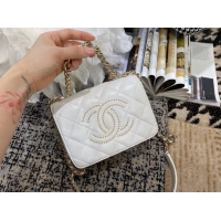 Top Quality Classic Chanel Lambskin flap bag AS1514 white