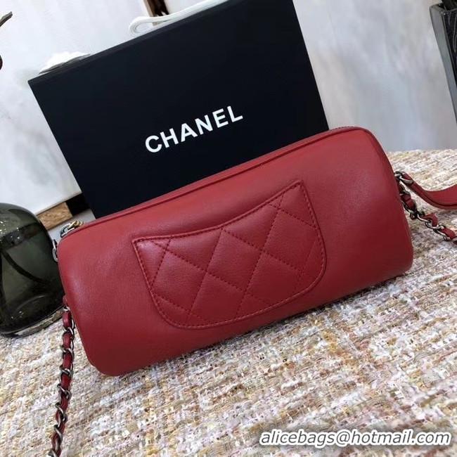 Well Crafted Chanel Original Sheepskin Leather Bowling Bag AS1779 red