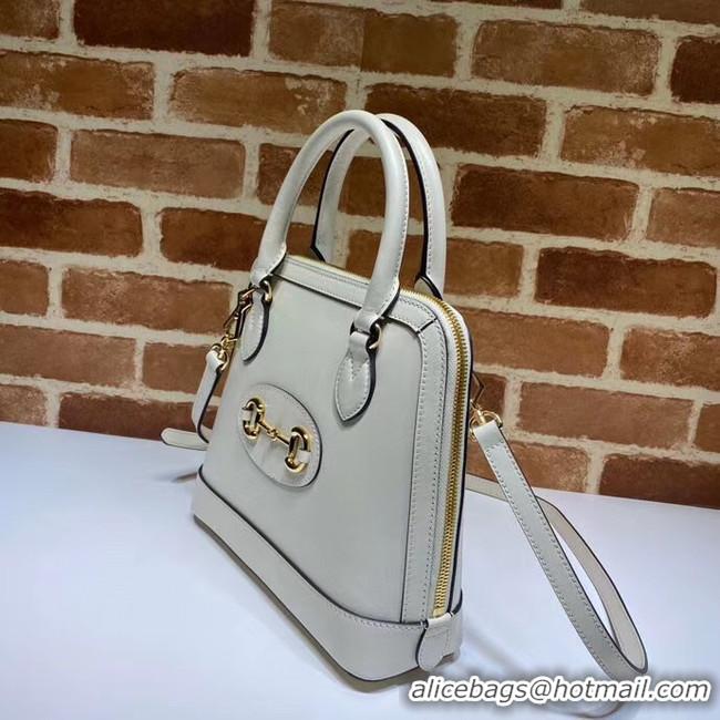 Good Quality Gucci 1955 Horsebit small top handle bag 621220 White