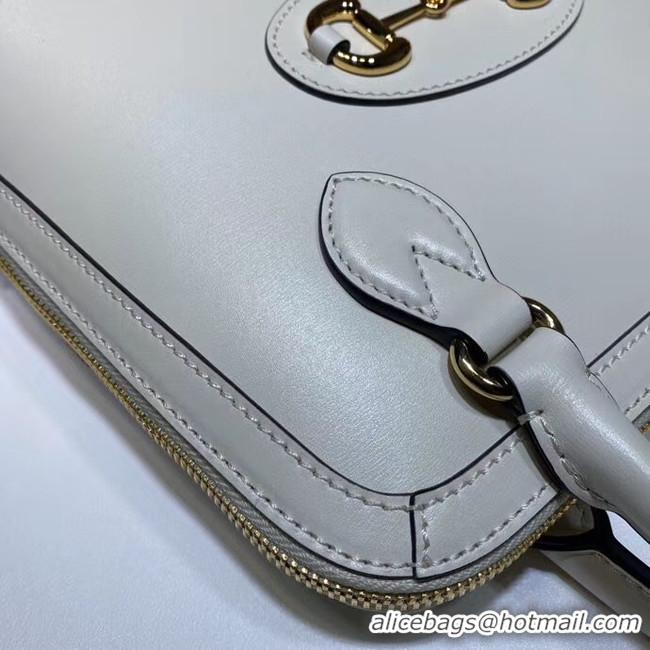 Good Quality Gucci 1955 Horsebit small top handle bag 621220 White