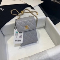 Luxury Chanel Original Small classic Sheepskin Shoulder Bag AP1448 grey