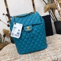 Good Quality Chanel Backpack Sheepskin Original Leather 83431 sky blue