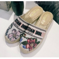 Good Product Dior Granville Espadrilles Mule in Flower Embroidered Cotton CD0415 2020