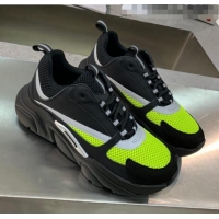 Promotional Dior B22 Sneaker in Calfskin And Technical Mesh CD1332 Black/Fluorescent Green 2020
