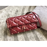 Luxury Classic VALENTINO VLOCK Origianl leather shoulder bag 0053 red