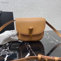 Duplicate Yves Saint Laurent Calfskin Leather Shoulder Bag 619740 apricot
