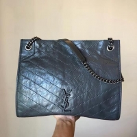 Best Product SAINT LAURENT Niki Medium leather shoulder bag 5814 Dark Gray