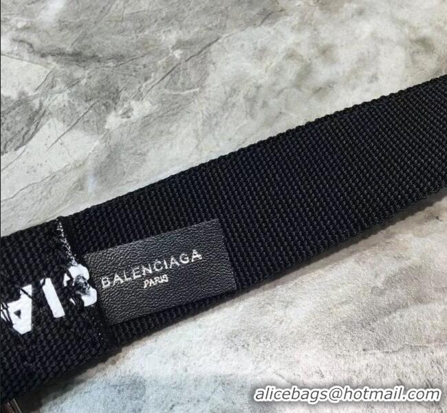 Inexpensive Balenciaga Canvas Strap With Logo B60436 Black 2020