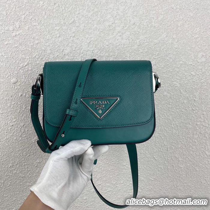 Good Quality Prada Saffiano leather mini shoulder bag 2BD249 green