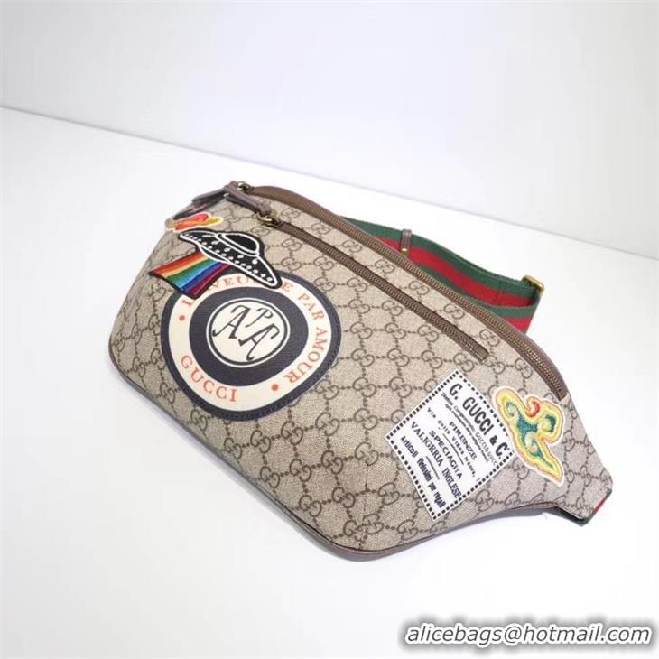Practical Gucci Night Courrier soft GG Supreme Original Qaility belt bag 529711 brown