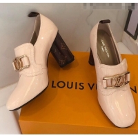 Discount Louis Vuitton SWIFT Loafers Pump in Patent Leather LV1769 Cream 2020