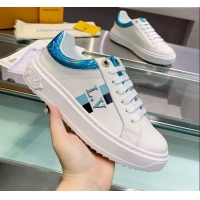 Best Price Louis Vuitton Luxembourg Iridescent and Silky Calfskin Sneaker LV2430 Blue 2020 (For Women and Men)