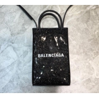 New Design Balenciaga shopping phone pouch shoulder bag B46249 black
