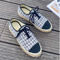 Hot Style Chanel Check Chian Lace-Ups Espadrille Sneakers G36140 White 2020