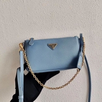 Unique Style Prada Saffiano leather mini shoulder bag 2BH171 sky blue