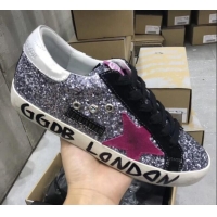 ​Luxury Golden Goose GGDB Calfskin Leather Star Sneaker GB1465 Silver Sequins/Rosy/Black 2020(For Women and Men)