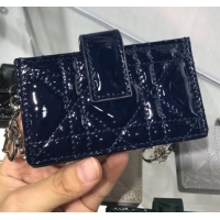 Classic Specials Dior Lady Dior Cannage Lambskin Card Holder CD2652 Blue 2019