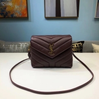 Good Quality Yves Saint Laurent Calfskin Leather Tote Bag 467072 Wine