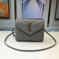 AAAAA Yves Saint Laurent Calfskin Leather Tote Bag 467072 grey