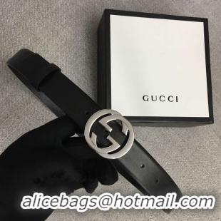 Good Product Gucci Leather belt with Double G buckle 406831 black