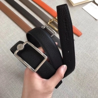Stylish Hermes Quizz belt buckle & Reversible leather strap 32 mm H0739 black