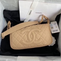 Famous Brand Chanel Original Caviar Leather Classic Bag 36988 Beige
