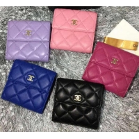 New Fashion Chanel mini Tri-Fold Wallet Sheepskin Leather A48980