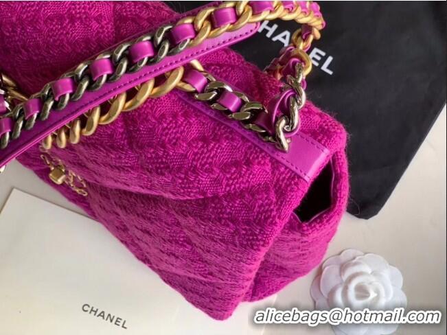 Unique Style Chanel 19 Tweed Maxi Flap Bag AS1162 Purple 2019