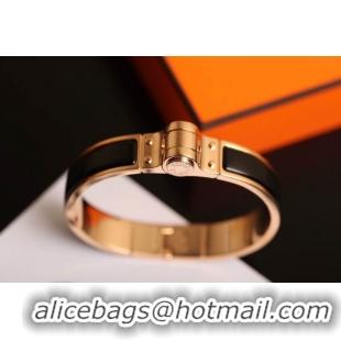 Famous Brand Hermes Bracelet HM6951 Black Rose Gold